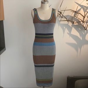 Diane Von Furstenberg ribbed knit sweater dress
